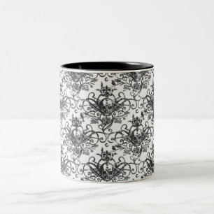 Kaffee u. gekreuzte Knochen Zweifarbige Tasse