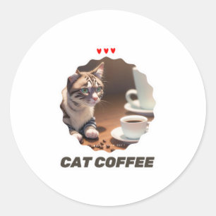 Kaffee über 5 runder aufkleber