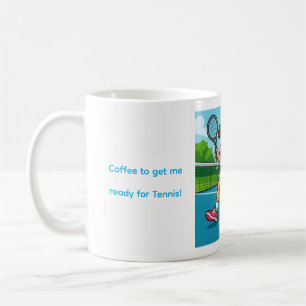 Kaffee, um mich für Tennis fit zu machen! Kaffeetasse