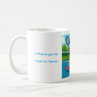 Kaffee, um mich für Tennis fit zu machen! Kaffeetasse