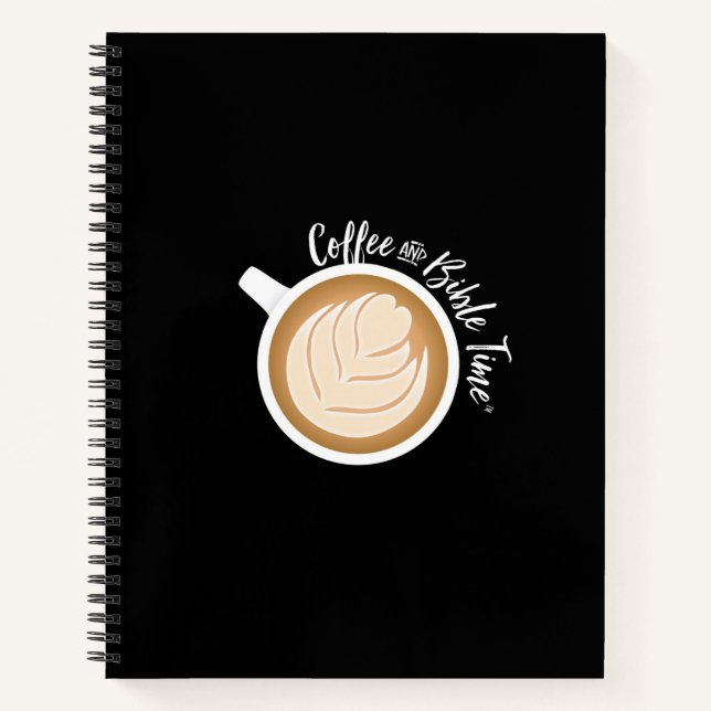 Kaffee- und Bibelzeit (Logo-Journal Black) Notizbuch (Vorderseite)