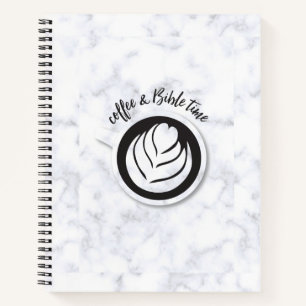 Kaffee und Bibelzeit (Logo) Marmor Notizbuch