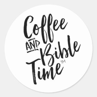 Kaffee- und Bibelzeitaufkleber Runder Aufkleber