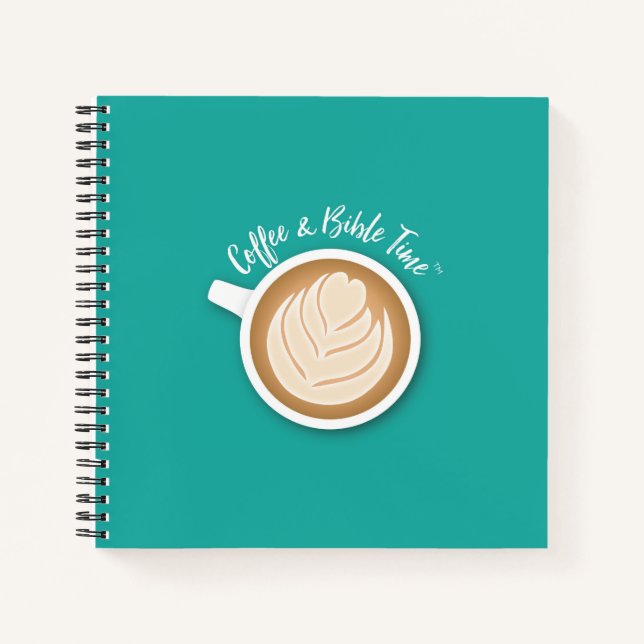 Kaffee- und Bibelzeitschrift (Logo) Aquamarin Notizbuch (Vorderseite)
