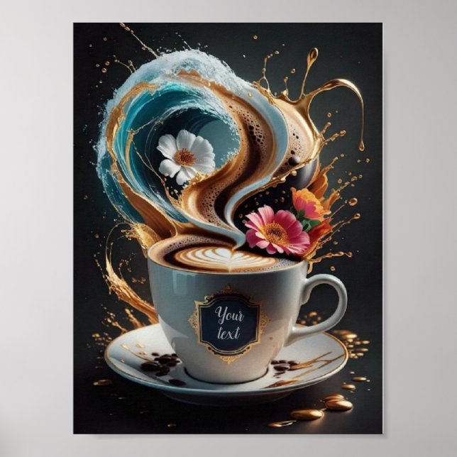 Kaffee und Blume Poster (Vorne)