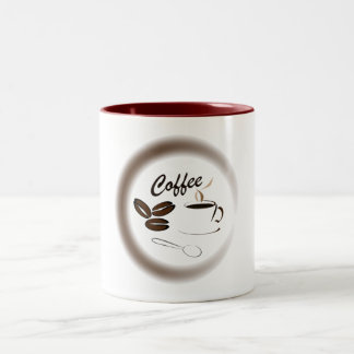 Kaffee und Bohnen Zweifarbige Tasse