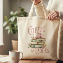 Kaffee und Bücher Floral