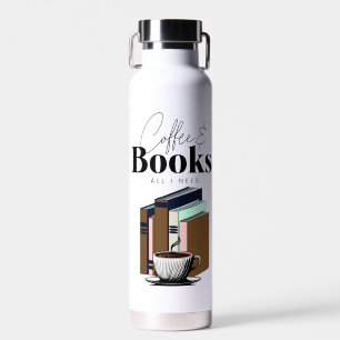 Kaffee und Bücher ist alles, was ich Vintag brauch Trinkflasche