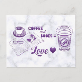Kaffee und Bücher Niedlich lesen Postkarte