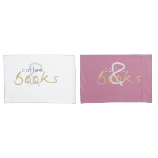Kaffee und Bücher Pillowcase Set Kissenbezug