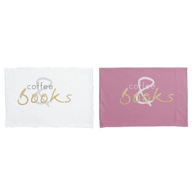 Kaffee und Bücher Pillowcase Set Kissenbezug (Vorderseite-Set)