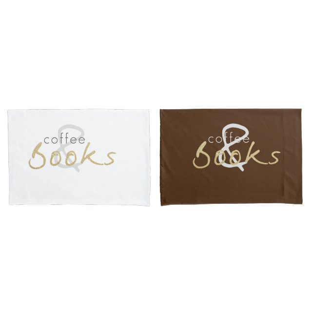 Kaffee und Bücher Pillowcase Set Kissenbezug (Vorderseite-Set)