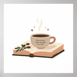 Kaffee und Bücher Poster