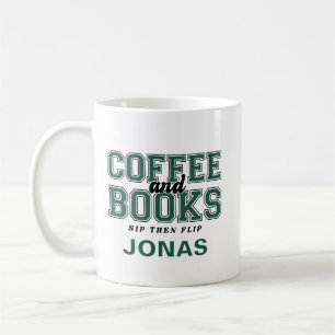 Kaffee und Bücher - Schlürfen dann umblättern Buch Kaffeetasse