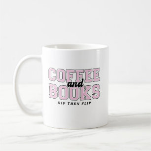 Kaffee und Bücher Trinke dann blättere Buchwurm Ro Kaffeetasse