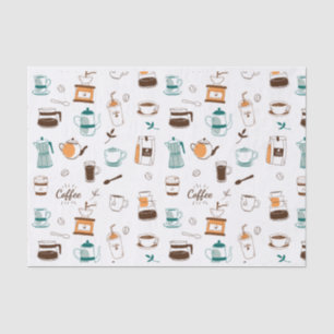 Kaffee und Café Muster Seidenpapier
