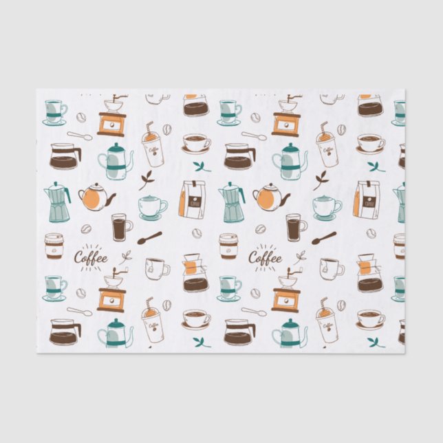 Kaffee und Café Muster Seidenpapier (Vorderseite)