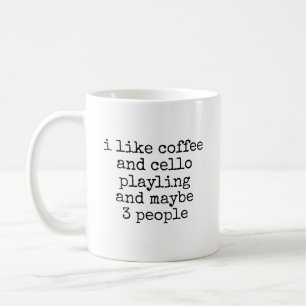 Kaffee und Cello spielen lustiger Cellist Spieler Kaffeetasse