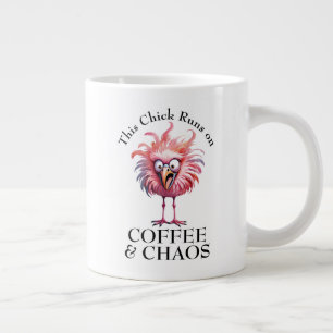 Kaffee und Chaos Lustiger Spruch Jumbo-Tasse