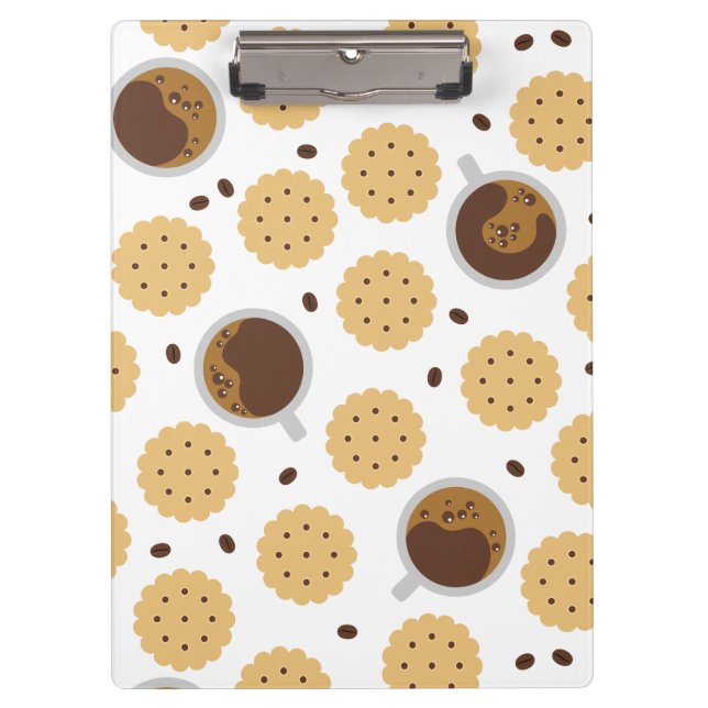 Kaffee und Cookies Klemmbrett (Vorderseite)