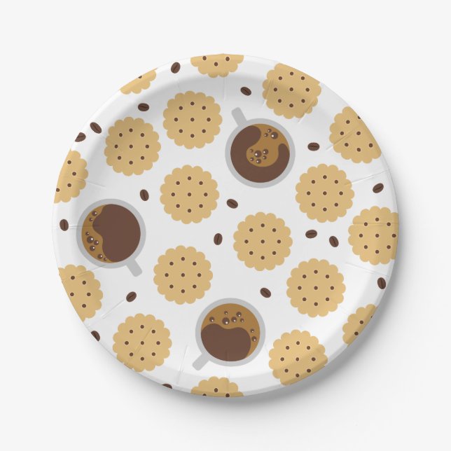 Kaffee und Cookies Pappteller (Vorderseite)
