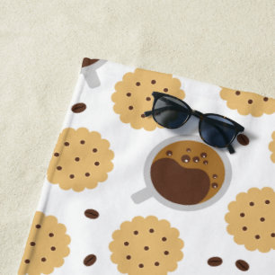 Kaffee und Cookies Strandtuch