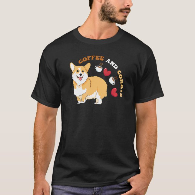 Kaffee und Corgis T-Shirt (Vorderseite)