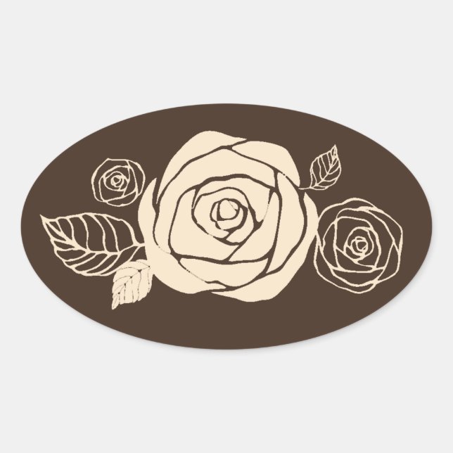 Kaffee-und Creme-Rosen, die Geschenke koordinieren Ovaler Aufkleber (Vorderseite)