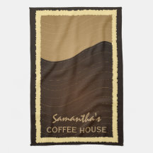 Kaffee und Creme Wellen Vertikale Küche Handtuch