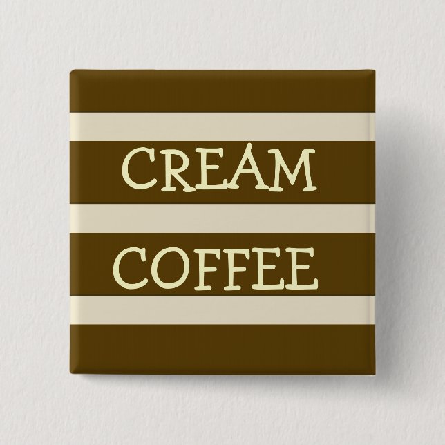 Kaffee- und Cremeblock-Kunst Button (Vorderseite)