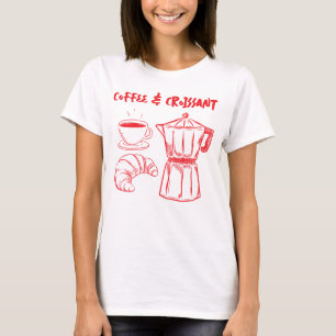 Kaffee-und-Croissant-T-Shirt T-Shirt