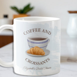Kaffee und Croissants Brautparty Kaffeetasse