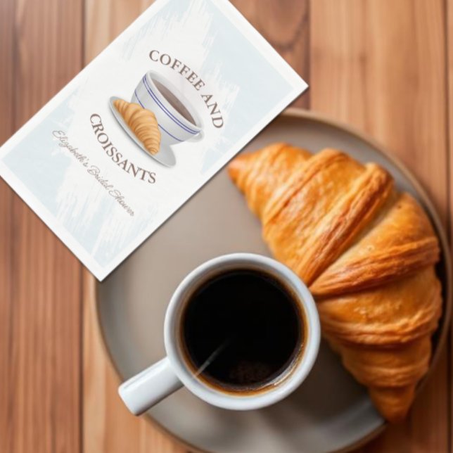 Kaffee und Croissants Junggesellinnenabschied Serviette (Von Creator hochgeladen)