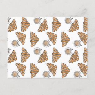 Kaffee und Croissants Postkarte
