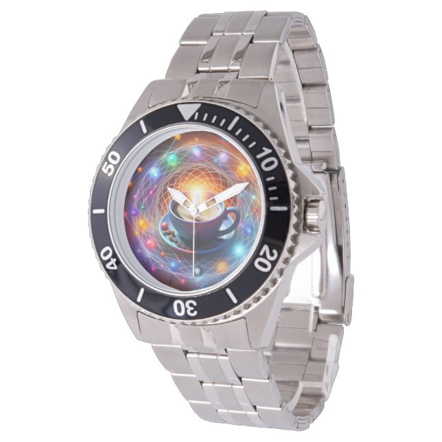 Kaffee und der Kosmos: Eine Syzygie der Energie Armbanduhr (Schrägansicht)