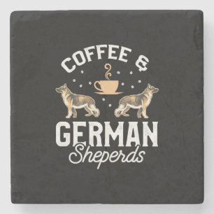Kaffee und Deutscher Hirte Steinuntersetzer