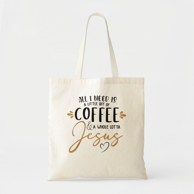 Kaffee und die ganze Menge Jesus Lover Kaffee Chri Tragetasche (Vorne)