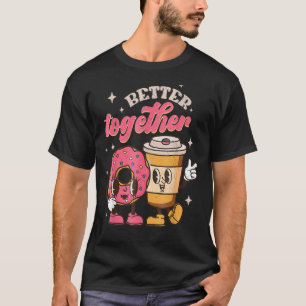 Kaffee und Donut Groovy Retro Vale T-Shirt