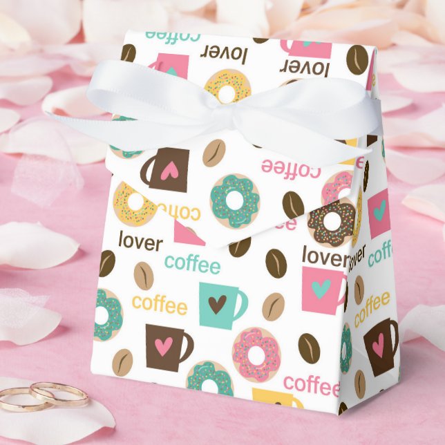 Kaffee- und Donut-Muster  Geschenkschachtel (Hochzeit)