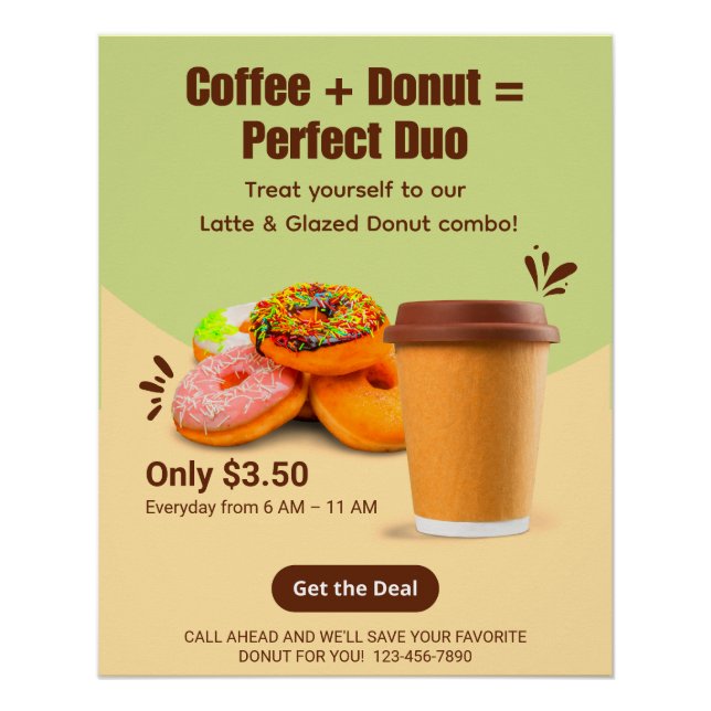 Kaffee und Donuts anpassen - das perfekte Duo Poster (Vorderseite)