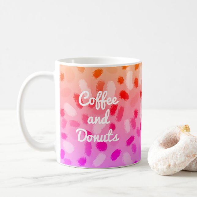 Kaffee und Donuts - mehrfarbiges Festivdesign Kaffeetasse (Mit Donut)
