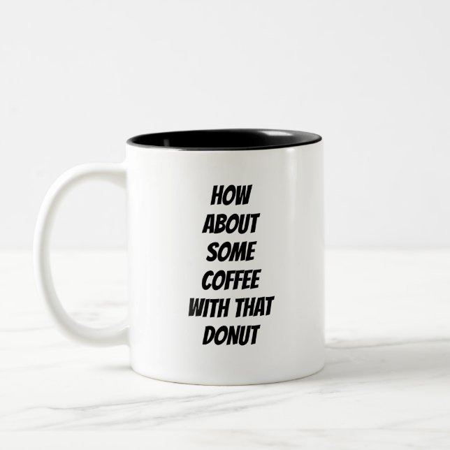 Kaffee und Donuts Zweifarbige Tasse (Links)