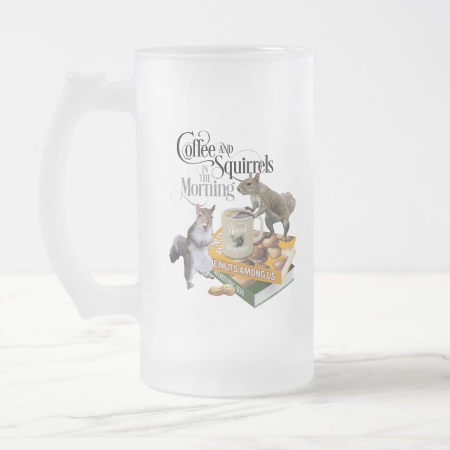 Kaffee und Eichhörnchen - Funny Squirrel Lover Mattglas Bierglas (Links)