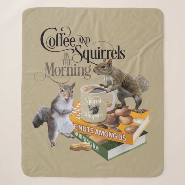 Kaffee und Eichhörnchen - Funny Squirrel Lover Sherpadecke (Vorderseite)