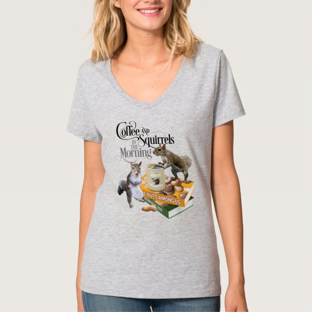 Kaffee und Eichhörnchen - Funny Squirrel Lover T-Shirt (Vorderseite)