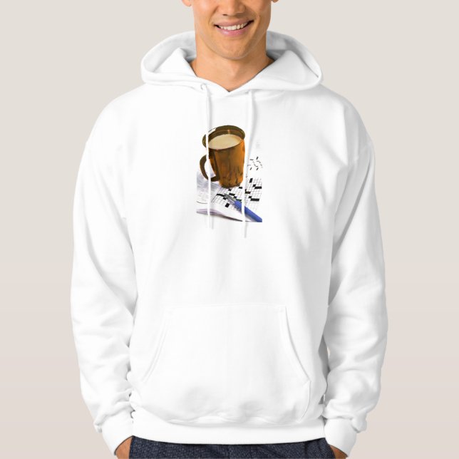 Kaffee und ein Kreuzworträtsel Hoodie (Vorderseite)