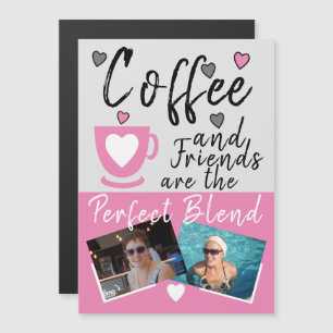 Kaffee und Foto in Rosa Kühlschrankmagnet Magneteinladung