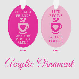 Kaffee und Freunde Liebe Herz rosa Ornament
