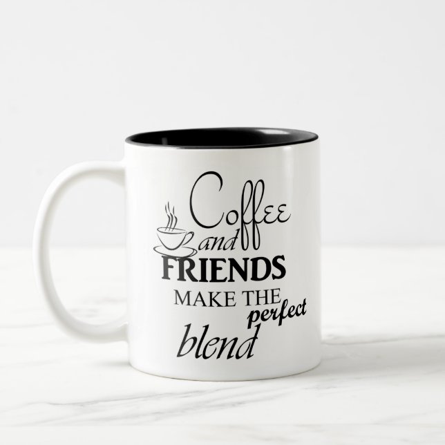 Kaffee und Freunde machen den perfekten Mix Zweifarbige Tasse (Links)