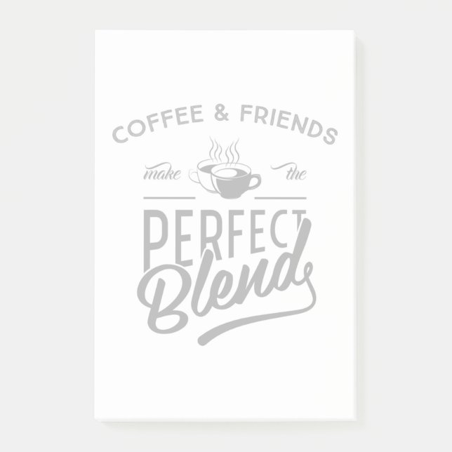 Kaffee und Freunde machen die perfekte Mischung Post-it Klebezettel (Vorderseite)